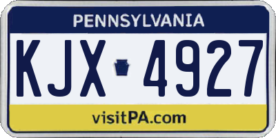 PA license plate KJX4927
