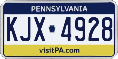 PA license plate KJX4928