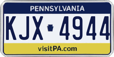 PA license plate KJX4944