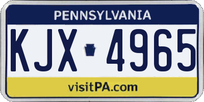 PA license plate KJX4965
