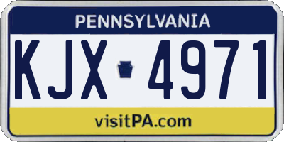 PA license plate KJX4971