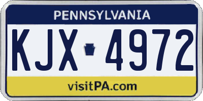 PA license plate KJX4972