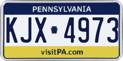 PA license plate KJX4973