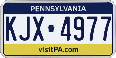 PA license plate KJX4977