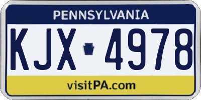 PA license plate KJX4978