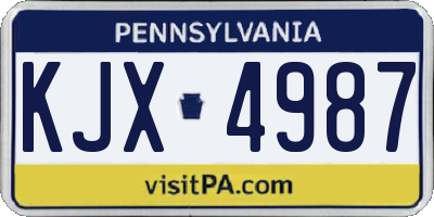 PA license plate KJX4987