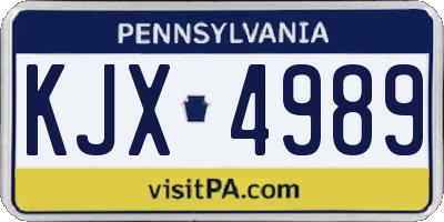 PA license plate KJX4989