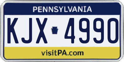 PA license plate KJX4990
