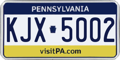 PA license plate KJX5002
