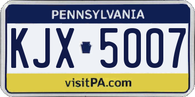 PA license plate KJX5007