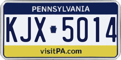 PA license plate KJX5014