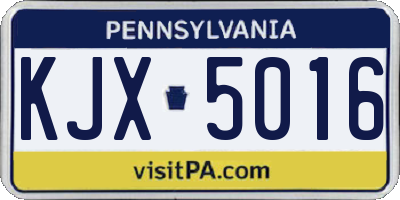 PA license plate KJX5016
