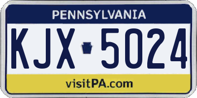 PA license plate KJX5024