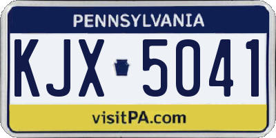 PA license plate KJX5041