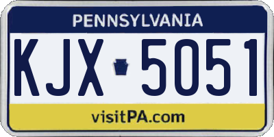 PA license plate KJX5051