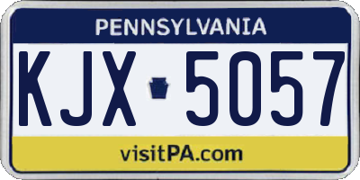 PA license plate KJX5057