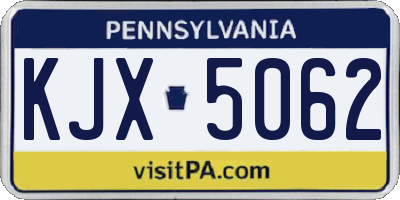 PA license plate KJX5062