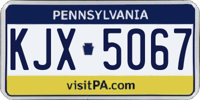PA license plate KJX5067