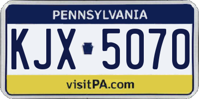 PA license plate KJX5070