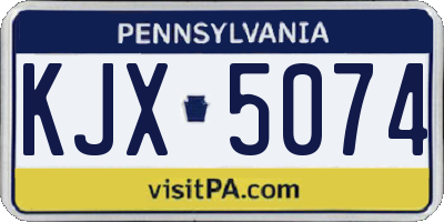 PA license plate KJX5074
