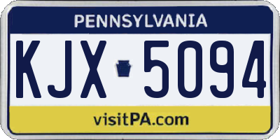 PA license plate KJX5094