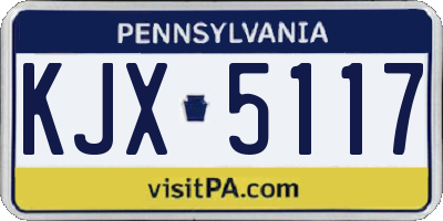 PA license plate KJX5117