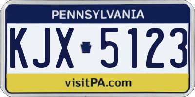PA license plate KJX5123