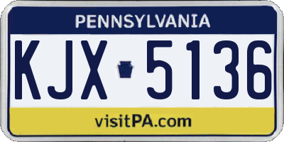 PA license plate KJX5136