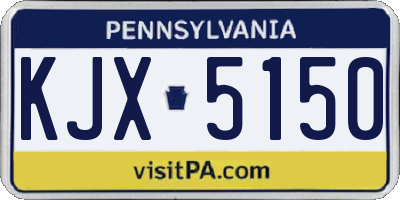 PA license plate KJX5150