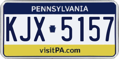 PA license plate KJX5157