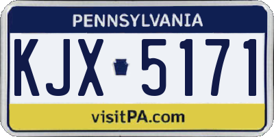 PA license plate KJX5171