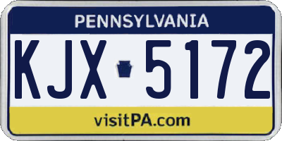 PA license plate KJX5172