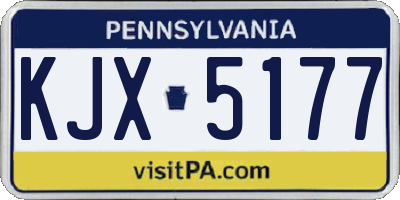 PA license plate KJX5177