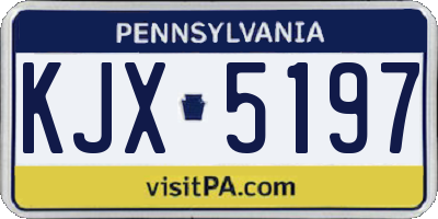 PA license plate KJX5197