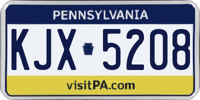 PA license plate KJX5208