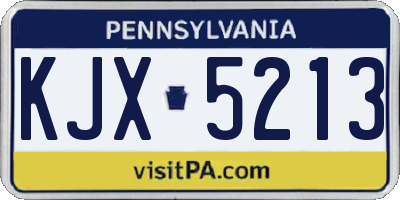 PA license plate KJX5213