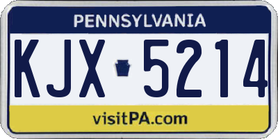 PA license plate KJX5214