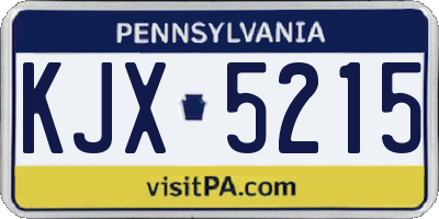 PA license plate KJX5215