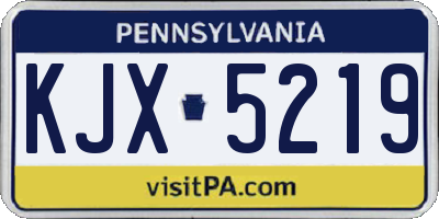 PA license plate KJX5219