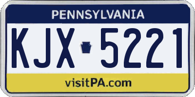 PA license plate KJX5221