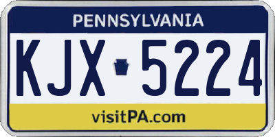 PA license plate KJX5224