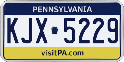 PA license plate KJX5229