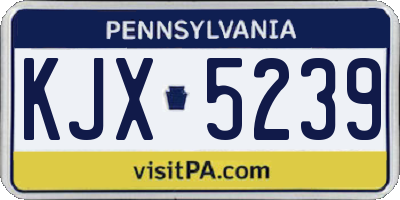 PA license plate KJX5239