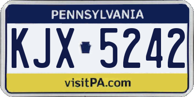 PA license plate KJX5242