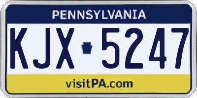 PA license plate KJX5247