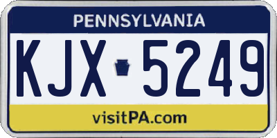 PA license plate KJX5249
