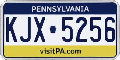 PA license plate KJX5256