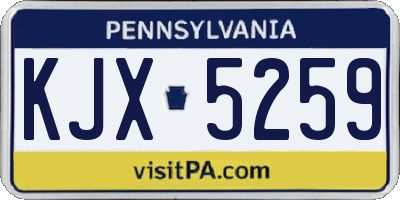 PA license plate KJX5259
