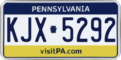 PA license plate KJX5292