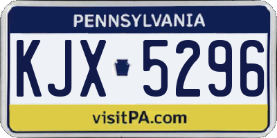 PA license plate KJX5296